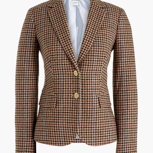 J. Crew Brown and Black Houndstooth Blazer